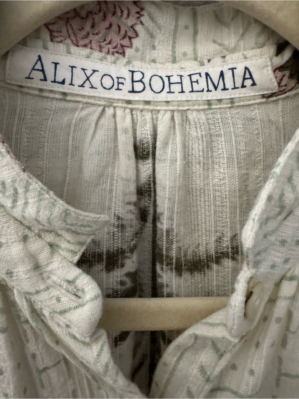 Alix of Bohemia Kiki Triple Bloom Shirt Small Cotton Boxy Relaxed Floral Boho - Picture 10 of 13